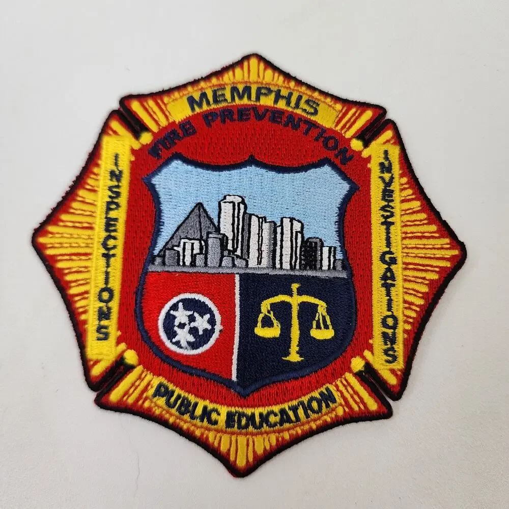 Lot of 4 Fire Dept Patches Tennessee Memphis Repair Education Marshalls Office